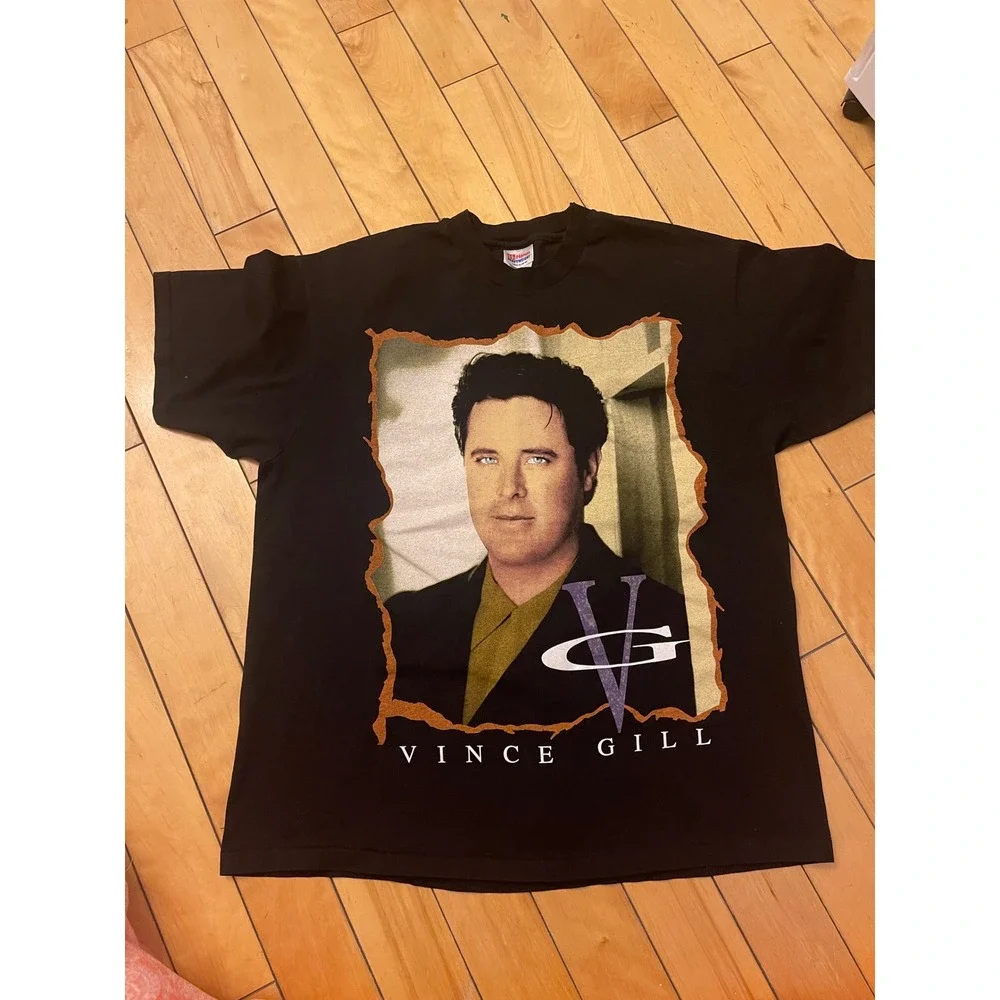 Vince Gill Vintage Tour T-Shirt Mens XL Black 2sided  Country Music Tee - Picture 2 of 9